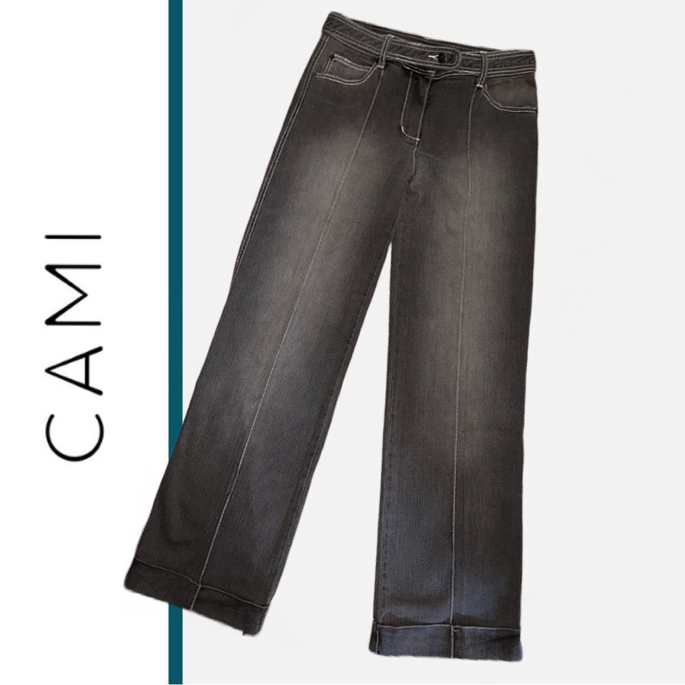 Cami Women’s‎ Vintage Gray Denim Mid-Rise Cuffed Flared Jeans - Size 4